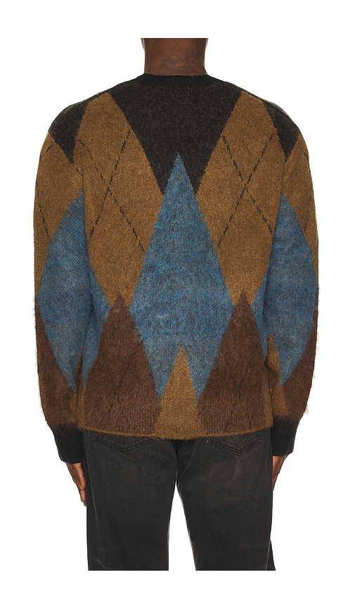 Allsaints Bernie Argyle-pattern Cardigan In Brown