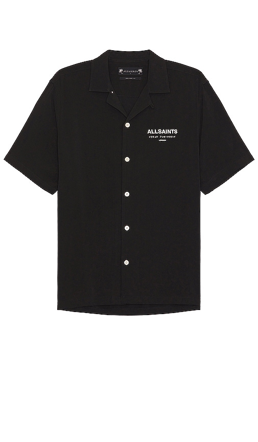 Shop Allsaints Underground Short Sleeve Shirt In Black