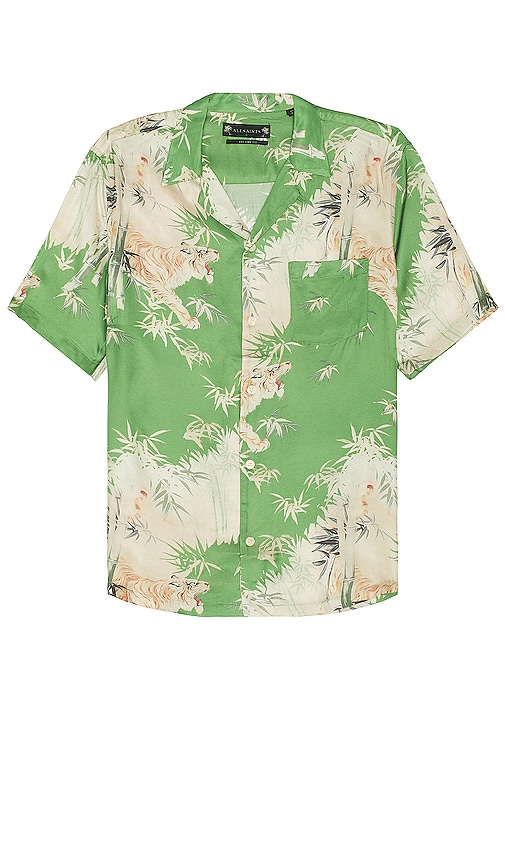 AllSaints Catalina Aloha Camp Shirt Blue