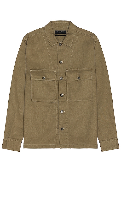 Allsaints Barstow Relaxed Fit Long Sleeve Shirt In Earthy Brown