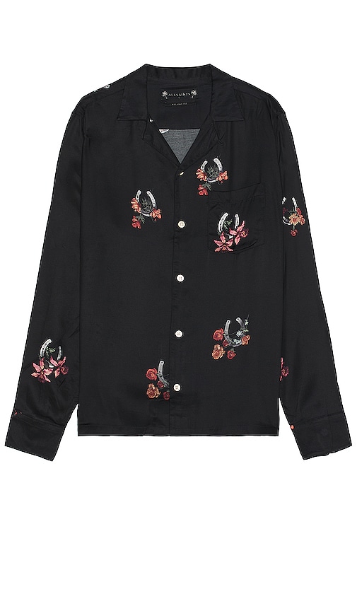 ALLSAINTS Goodluck Shirt in Jet Black