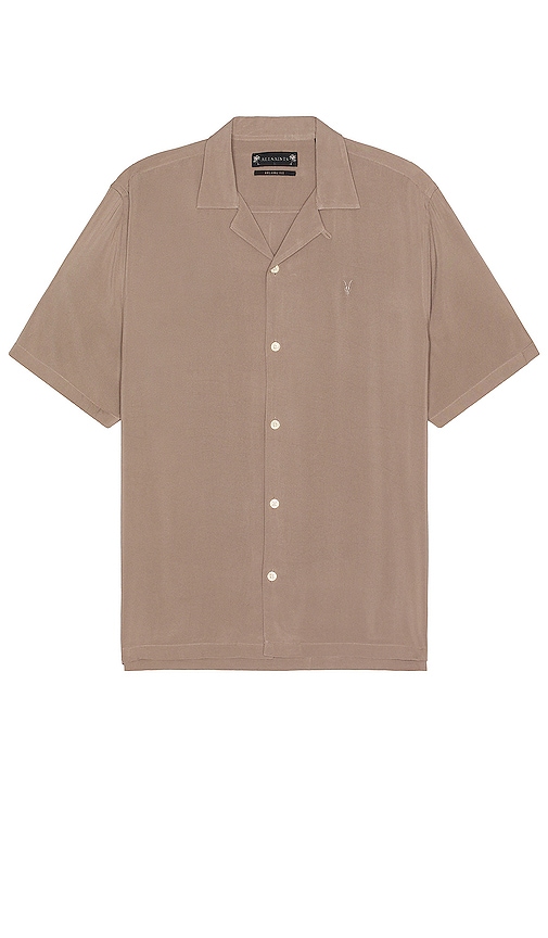 Allsaints Venice Short Sleeve Shirt In Brown
