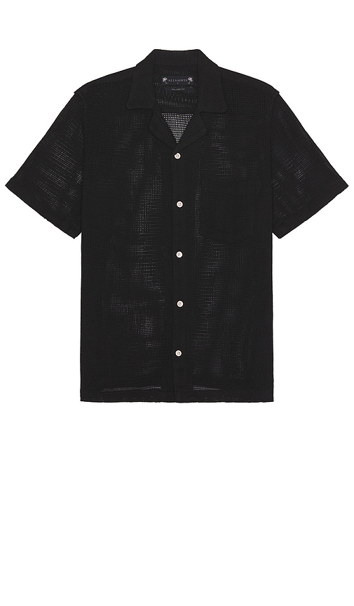 Shop Allsaints Sortie Short Sleeve Shirt In Liquorice Black