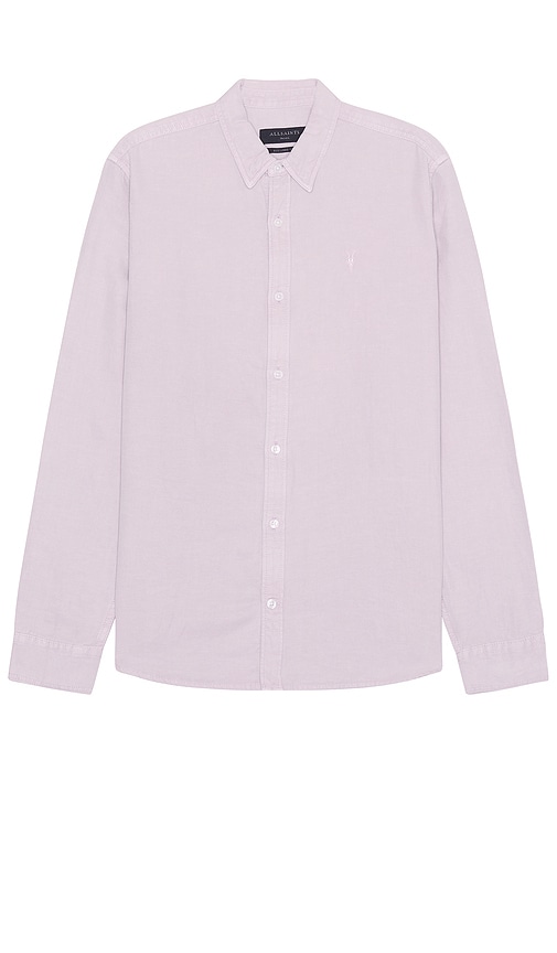 Shop Allsaints Laguna Long Sleeve Shirt In Smokey Lilac