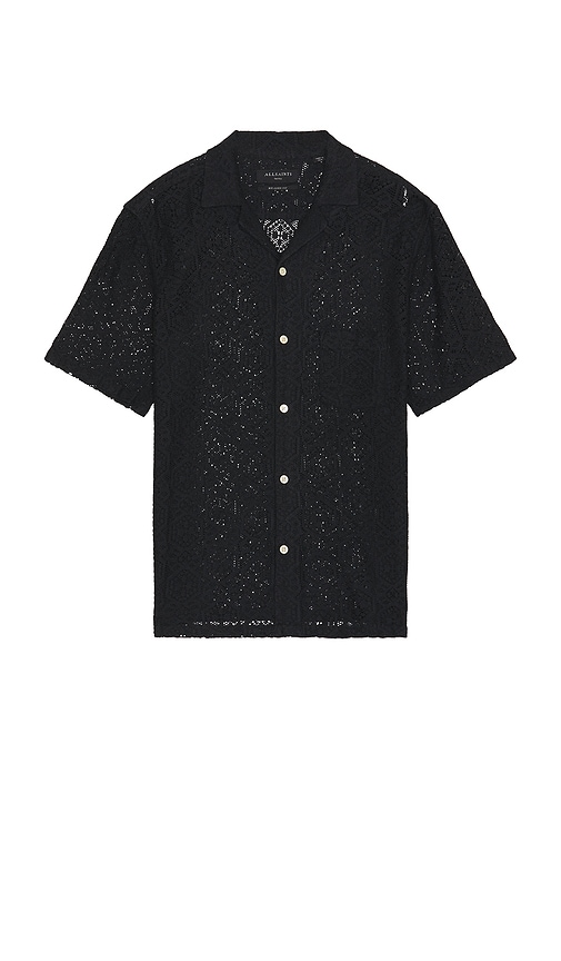 Shop Allsaints Harden Short Sleeve Shirt In Black