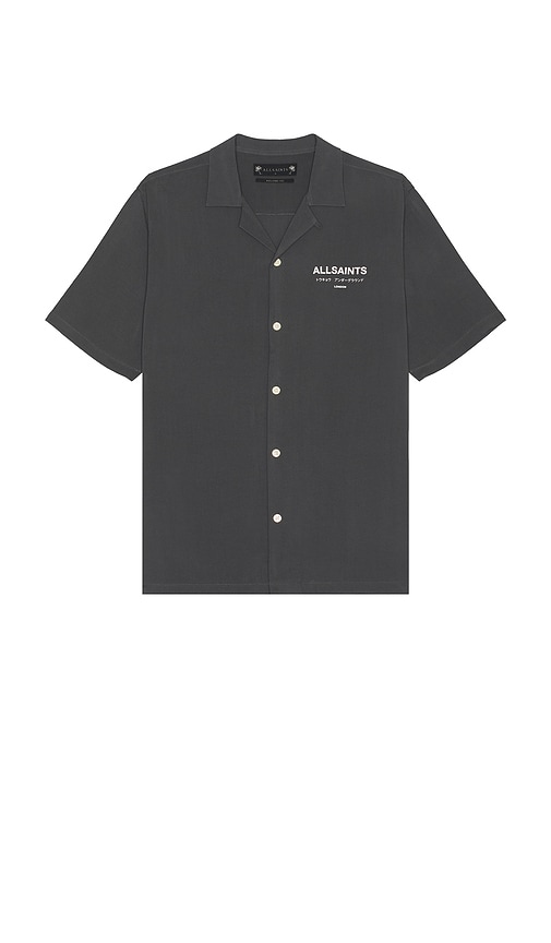 Shop Allsaints Underground Short Sleeve Shirt In Jackson Blue