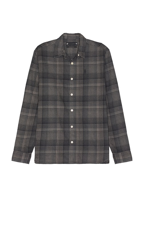 Shop Allsaints Sonik Long Sleeve Shirt In Grey