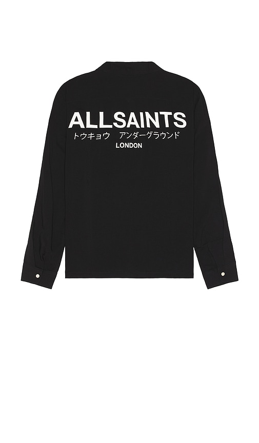 Allsaints Underground Long Sleeve Shirt In Black