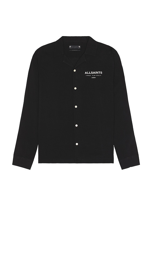 Shop Allsaints Underground Long Sleeve Shirt In Black