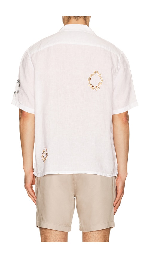 Allsaints Deck Linen Short Sleeve Shirt In Black