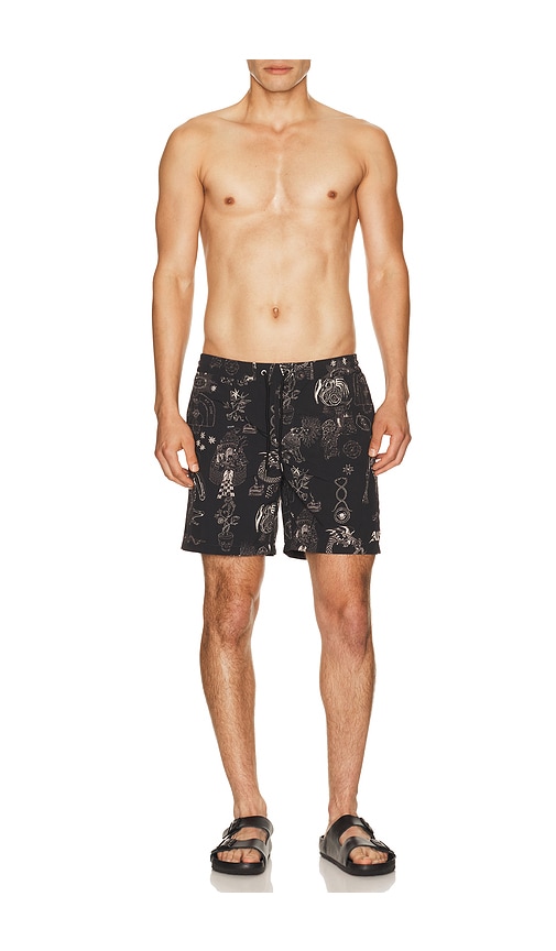  Allsaints Badeshorts Terra In Black. Größe S. Also In M, L, Xl/1x. 
