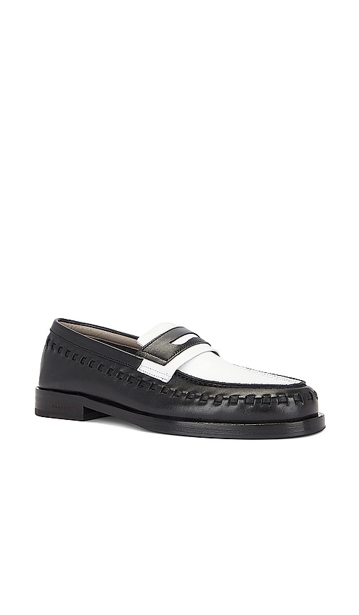 Shop Allsaints Sammy Leather Loafer In Black,white