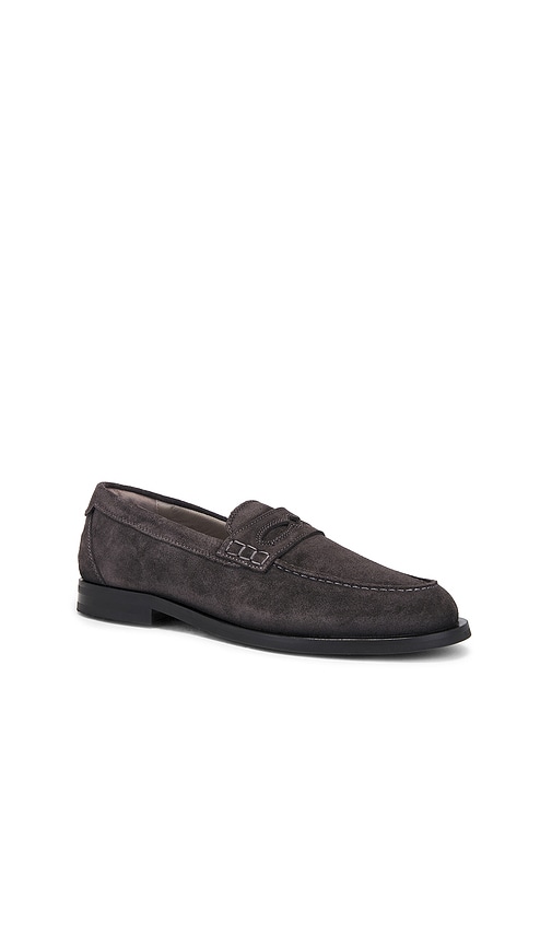 Shop Allsaints Harmon Suede Loafer In 차코 그레이