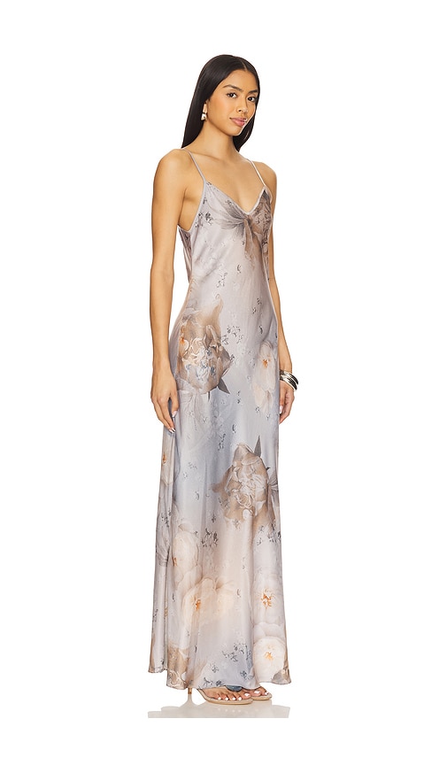 Allsaints Bryony Maxi Slip Dress In Grey,taupe