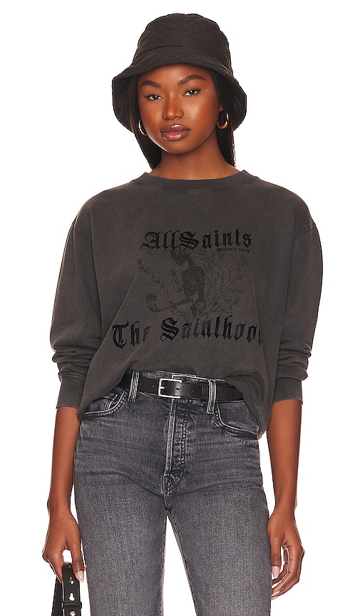 ALLSAINTS Novus Pippa Sweater in Acid Washed Black | REVOLVE