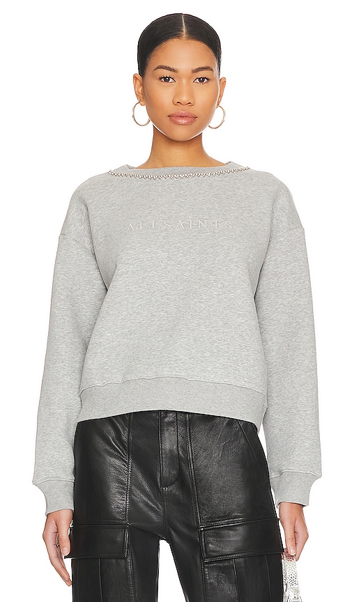 ALLSAINTS Pippa Diamante Sweater in Grey Marl | REVOLVE