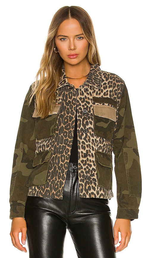 ALLSAINTS Finch Camo Leopard Jacket in Camouflage Green | REVOLVE