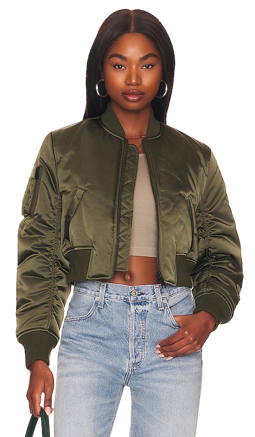 ALLSAINTS Calie Bomber in Khaki Green