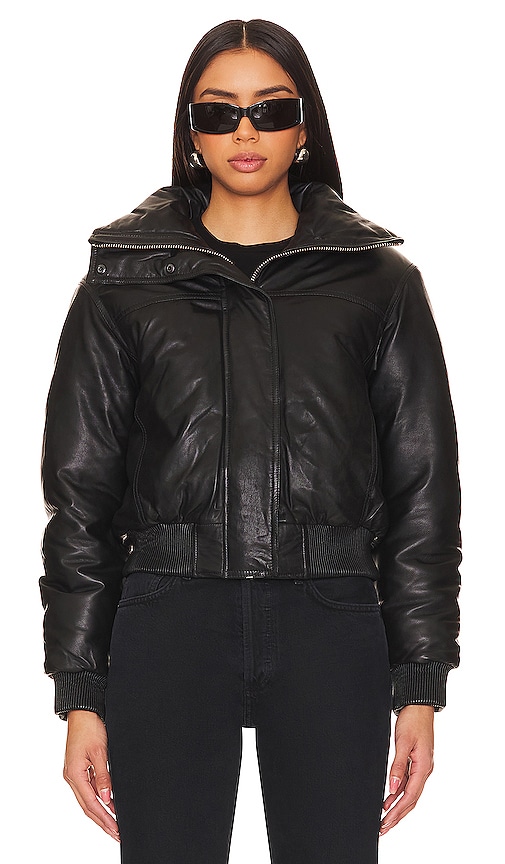 ALLSAINTS Sloane Padded Leather Jacket in Black