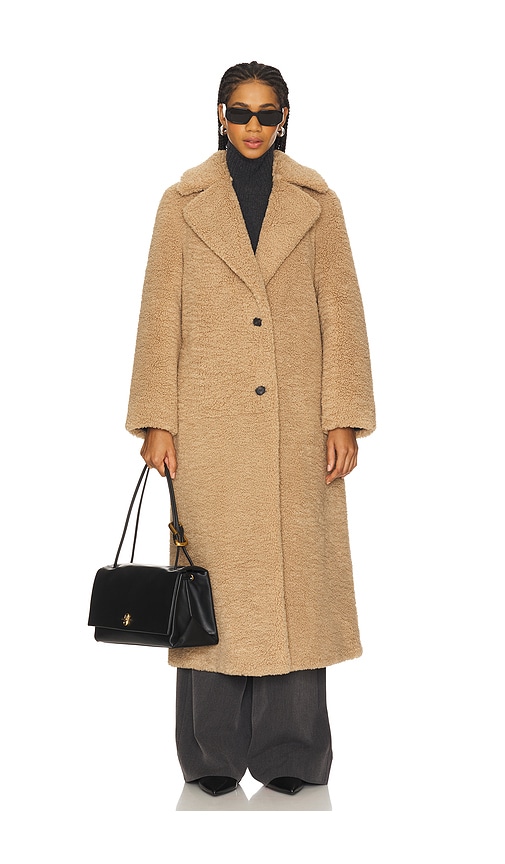 Shop Allsaints Freddie Fur Coat In Beige