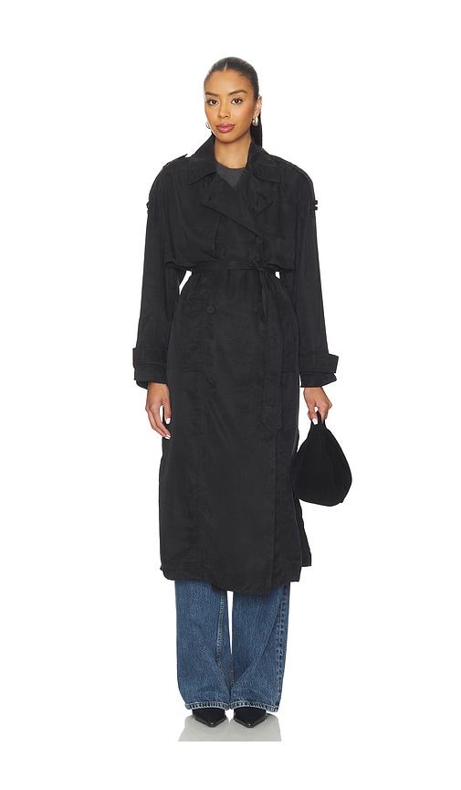 Allsaints Linnie Trenchcoat In Black