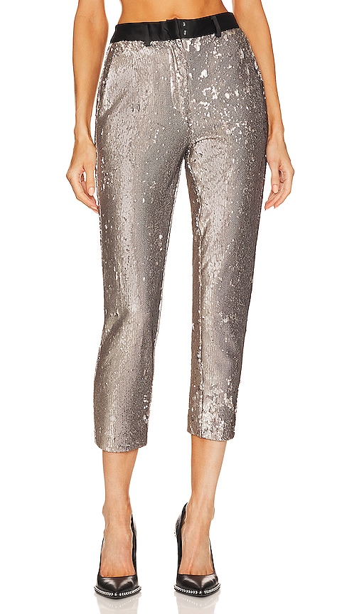 Silver Sequin Flare Pants | Pants | PrettyLittleThing AUS
