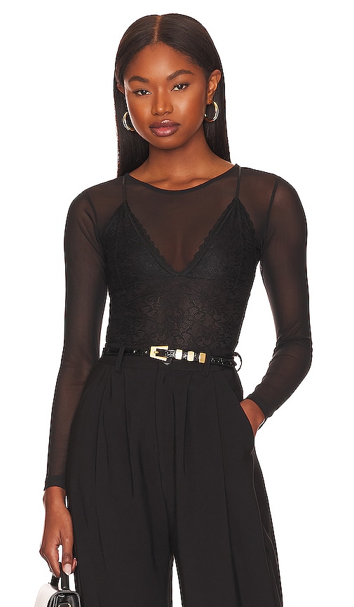 Shop Allsaints Nyla Lace Bodysuit In Black
