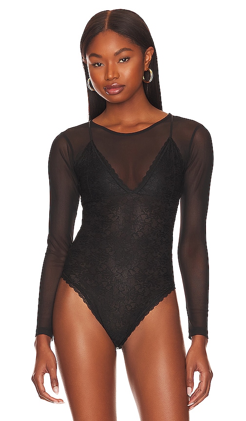 Shop Allsaints Nyla Lace Bodysuit In Black