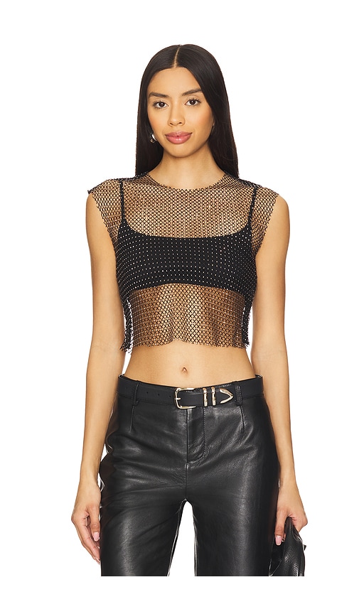 (取寄) オールセインツ レディース スパークル トップ AllSaints women Calytrix Sparkle Top Black Calytrix Sparkle Top Black | ALLSAINTS US