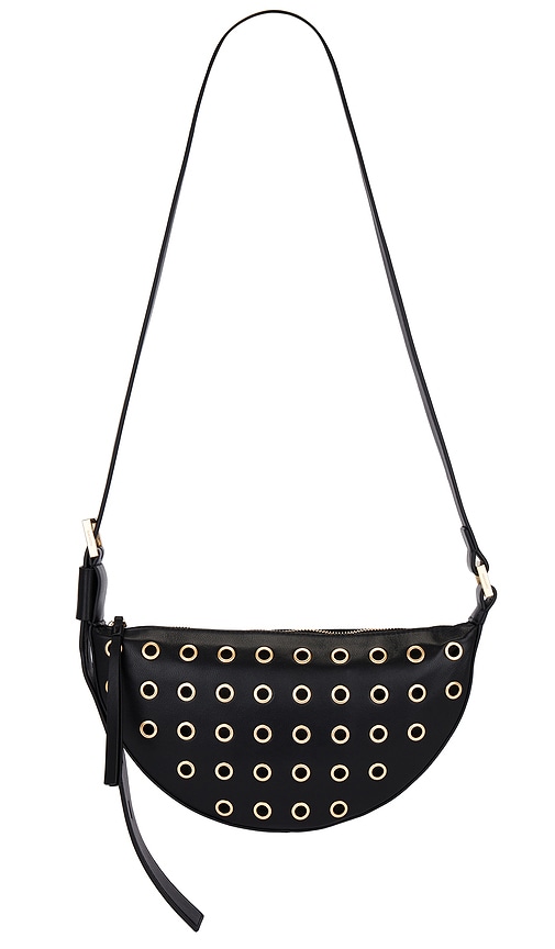 ALLSAINTS Half Moon Eyelet Crossbody in Black