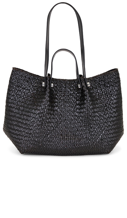 ALLSAINTS Allington Straw Tote in Black