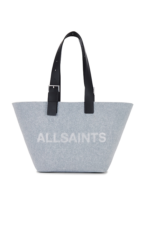 Shop Allsaints Anik Felt Tote In Grey