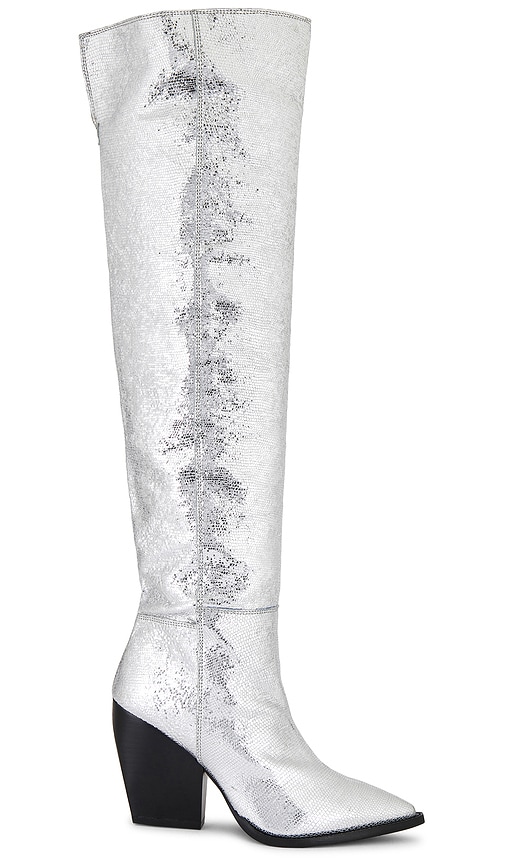 ALLSAINTS Reina Metallic Boot in Silver