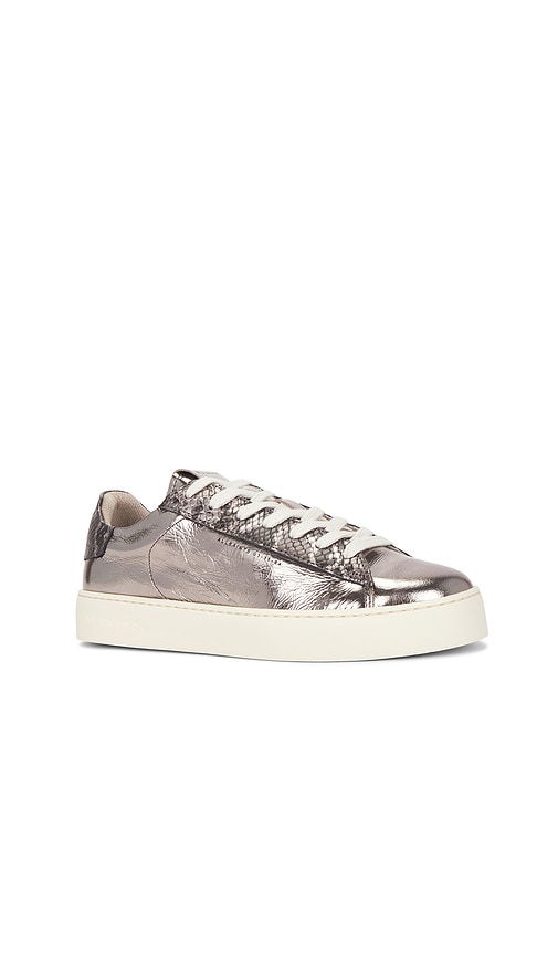 Allsaints Shana Met Sneaker In Metallic Silver