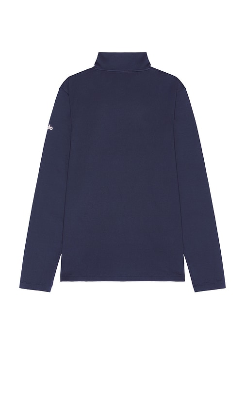 Shop Alo Yoga Conquer 1/4 Zip Reform Long Sleeve In 네이비