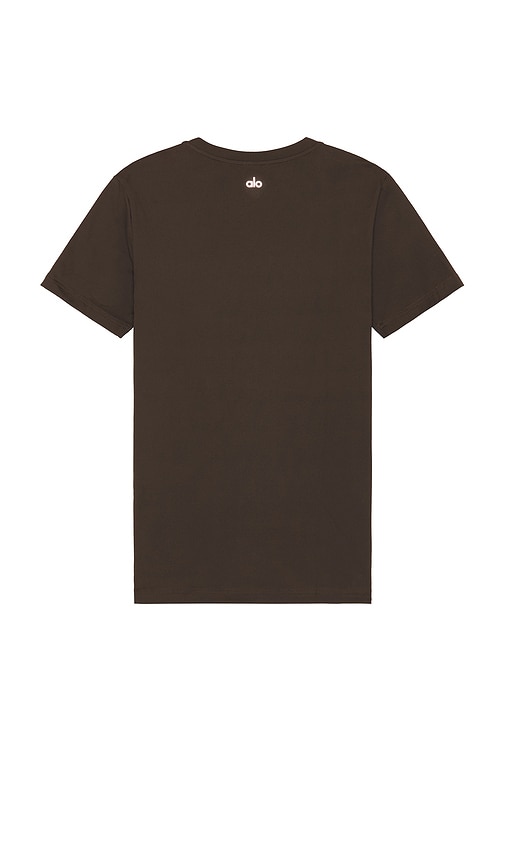 Shop Alo Yoga Conquer Reform Crewneck Short Sleeve In Espresso