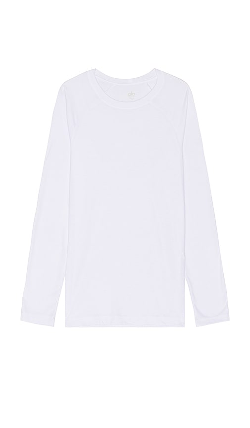 Alo Yoga The Triumph Long Sleeve T-shirt In White