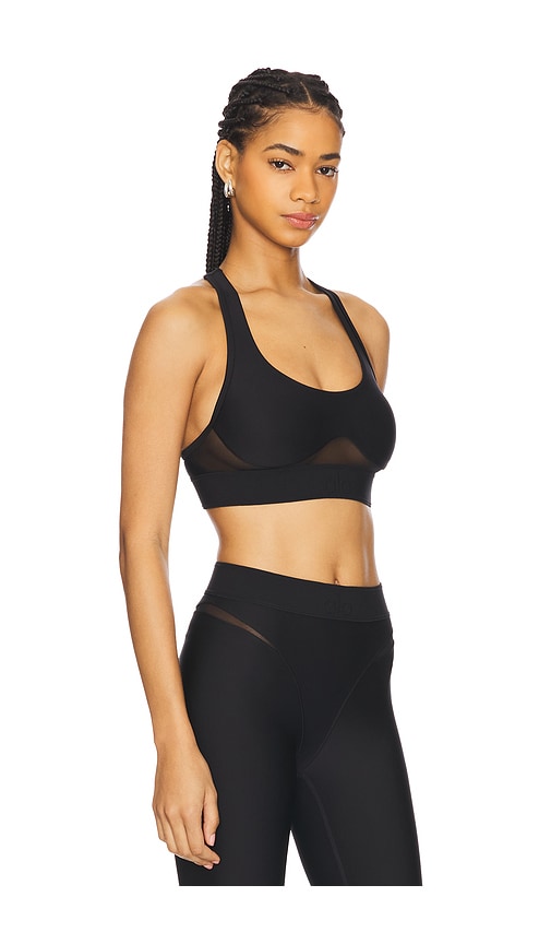 Shop Alo Yoga Airlift Rebel Bra In Black