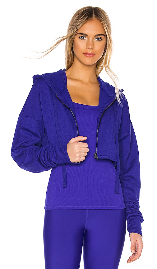 alo Extreme Crop Jacket in Sapphire REVOLVE