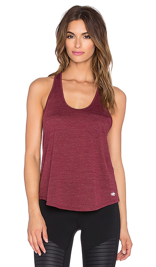 alo Extreme Racer Tank in Deep Plum Fleck Deep Plum REVOLVE