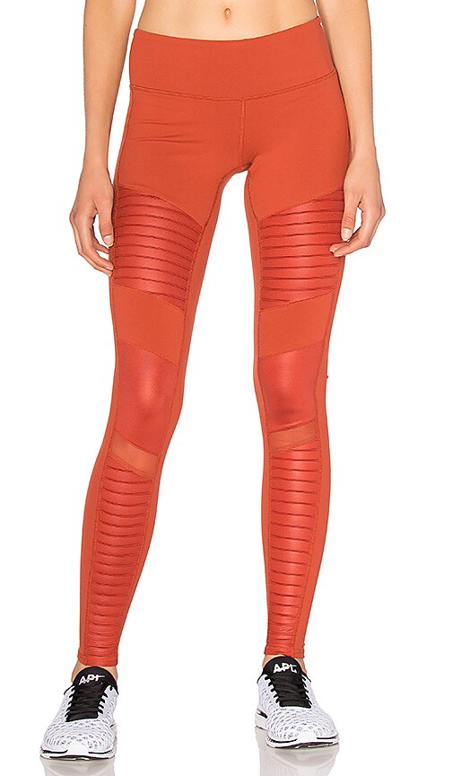 red moto leggings