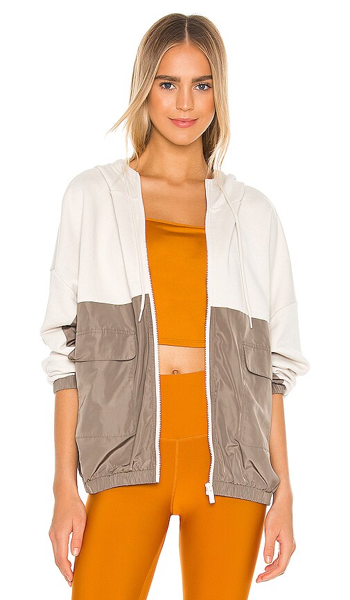 alo Intent Jacket in Bone Olive Branch REVOLVE