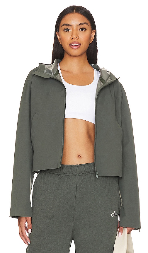 Shop Alo Yoga Enhance Bonded Jacket In Dark Cactus