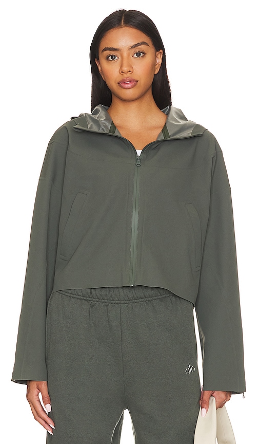 Shop Alo Yoga Enhance Bonded Jacket In Dark Cactus