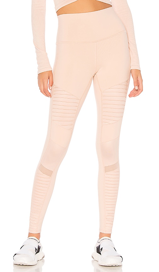 High-Waist Moto Legging in Cherry by Alo Yoga