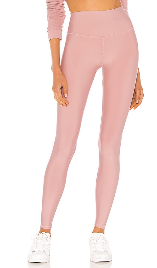 alo High Waist Airbrush Capri Legging in Pink Mauve