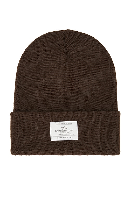 Alpha Industries Essential Beanie In Brown