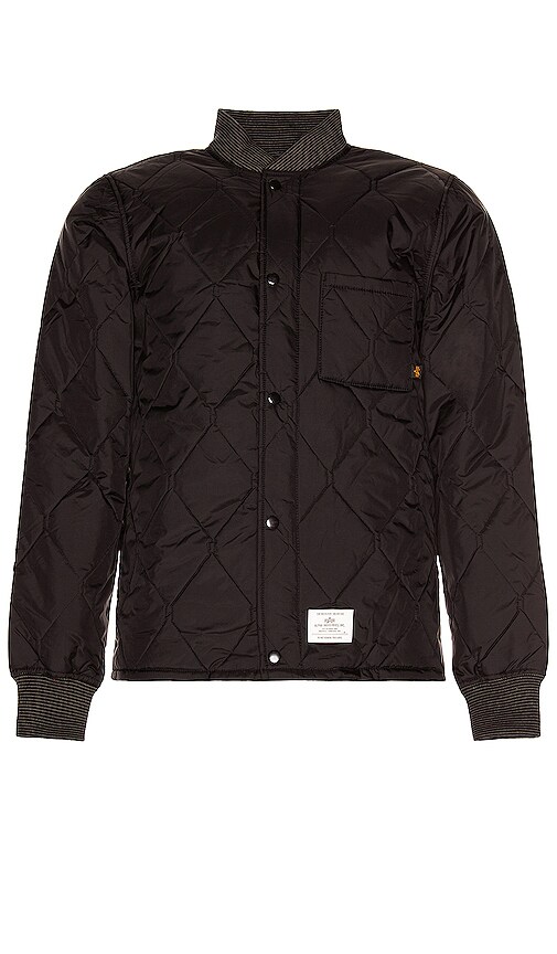 Alpha Industries Quilted Utility Jacket In Black ModeSens