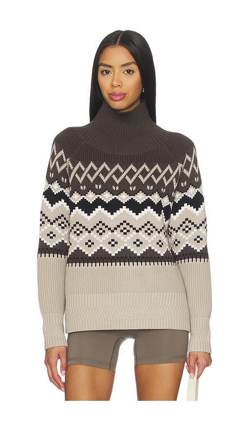 Alp N Rock Leighton Mock Neck Ski Sweater in Coffee