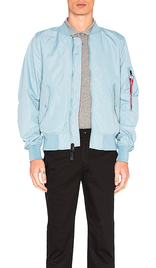 alpha industries blue bomber jacket